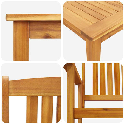 Garden Dining Set 7 pcs Brown Solid Acacia Wood