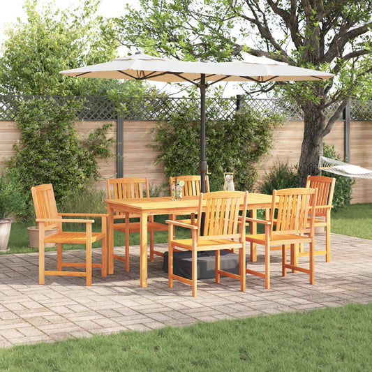 Garden Dining Set 7 pcs Brown Solid Acacia Wood