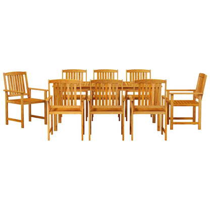Garden Dining Set 9 pcs Brown Solid Acacia Wood