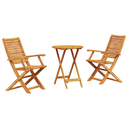 Folding Bistro Set Folding 3 pcs Brown Solid Acacia Wood