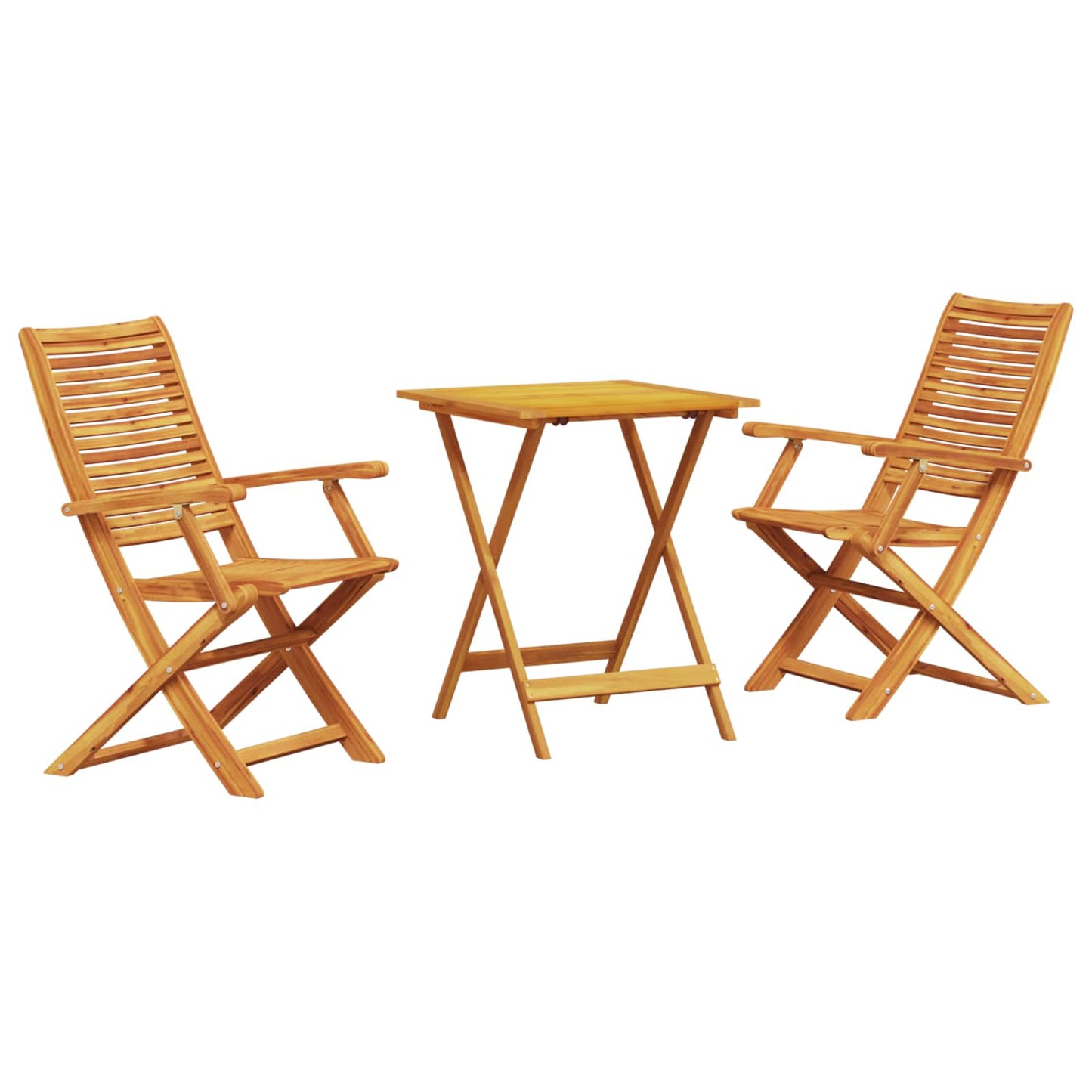 Folding Bistro Set Folding 3 pcs Brown Solid Acacia Wood