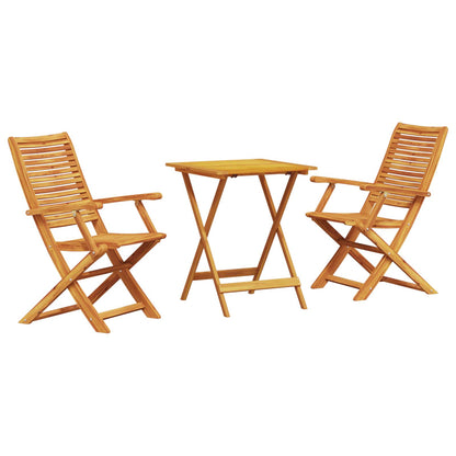 Folding Bistro Set Folding 3 pcs Brown Solid Acacia Wood