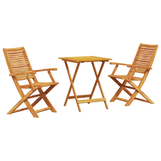 Folding Bistro Set Folding 3 pcs Brown Solid Acacia Wood