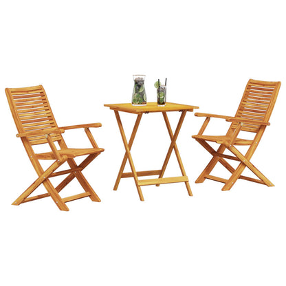 Folding Bistro Set Folding 3 pcs Brown Solid Acacia Wood