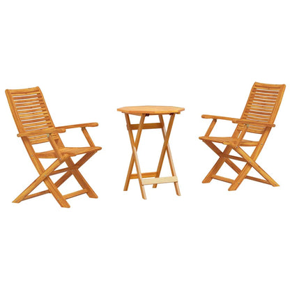 Folding Bistro Set Folding 3 pcs Brown Solid Acacia Wood
