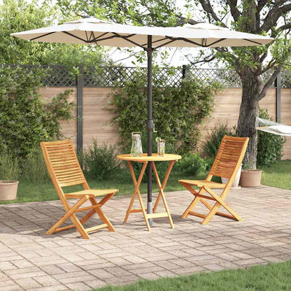 Folding Bistro Set 3 pcs Brown Solid Acacia Wood
