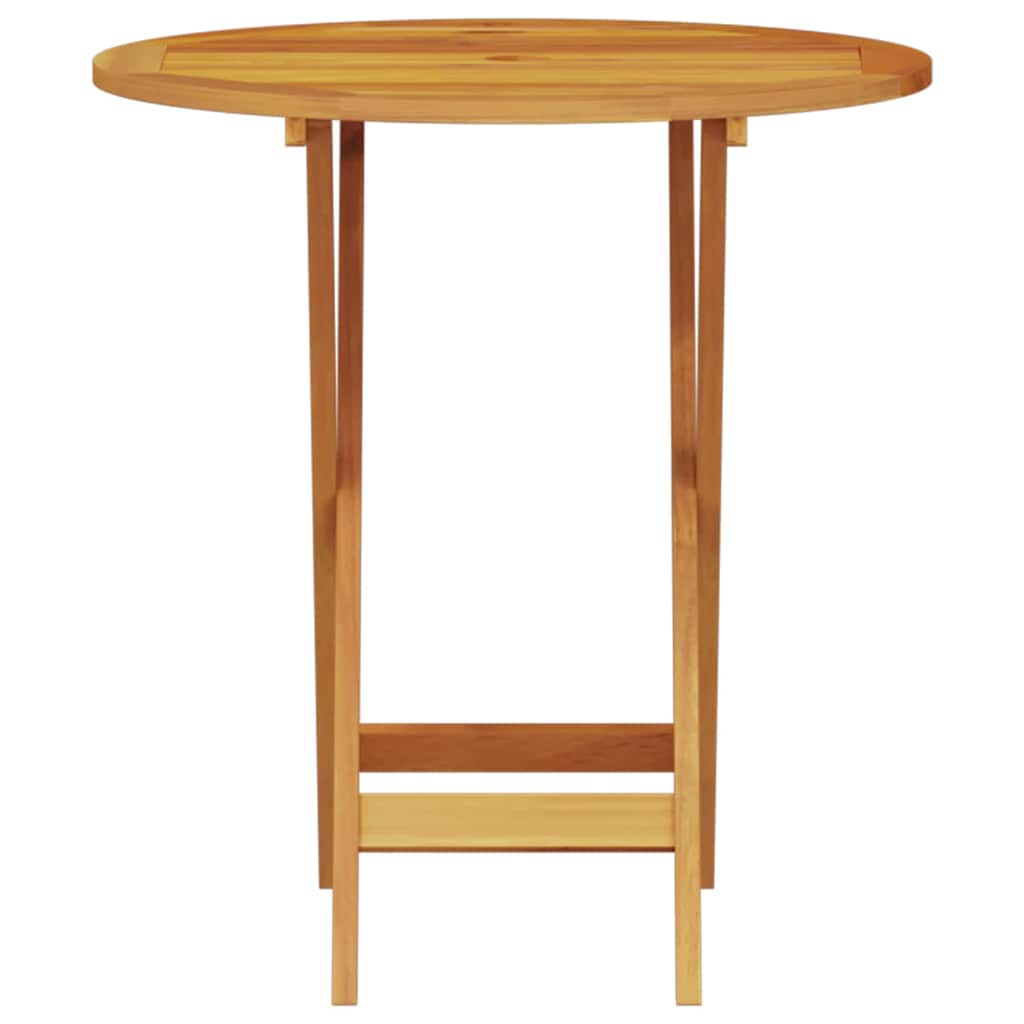Folding Bistro Set 3 pcs Brown Solid Acacia Wood