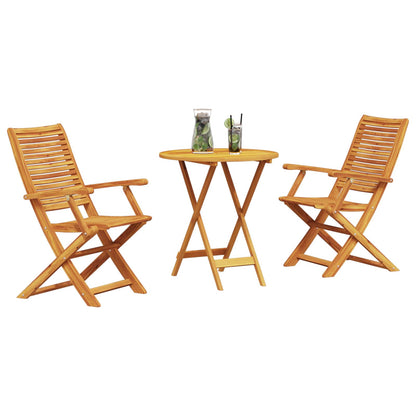 Folding Bistro Set Folding 3 pcs Brown Solid Acacia Wood