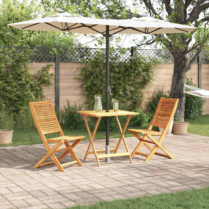 Folding Bistro Set 3 pcs Brown Solid Acacia Wood