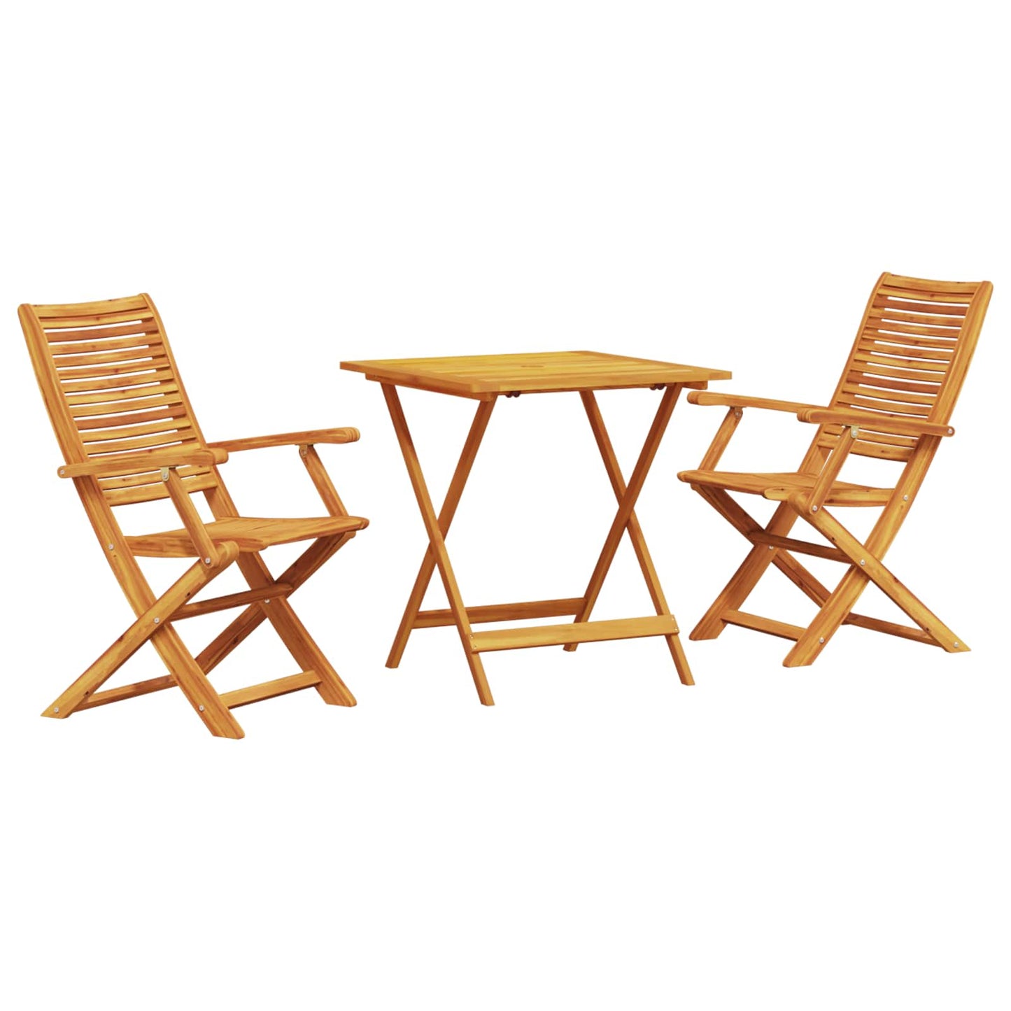 Folding Bistro Set Folding 3 pcs Brown Solid Acacia Wood