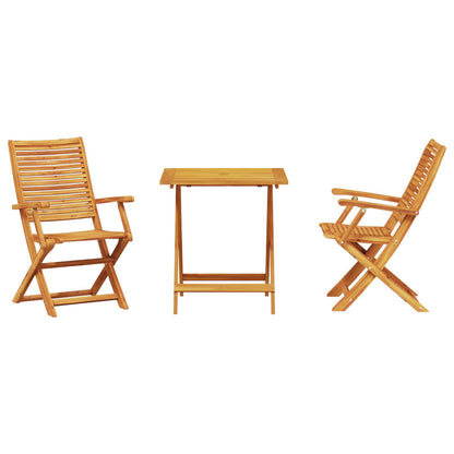 Folding Bistro Set Folding 3 pcs Brown Solid Acacia Wood
