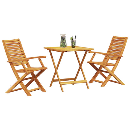 Folding Bistro Set Folding 3 pcs Brown Solid Acacia Wood