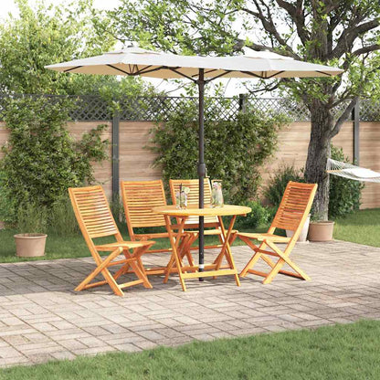 Garden Dining Set Folding 5 pcs Brown Solid Acacia Wood
