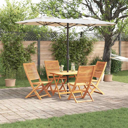 Garden Dining Set Folding 5 pcs Brown Solid Acacia Wood