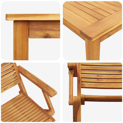 Garden Dining Set Folding 5 pcs Brown Solid Acacia Wood