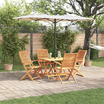 Garden Dining Set Folding 5 pcs Brown Solid Acacia Wood