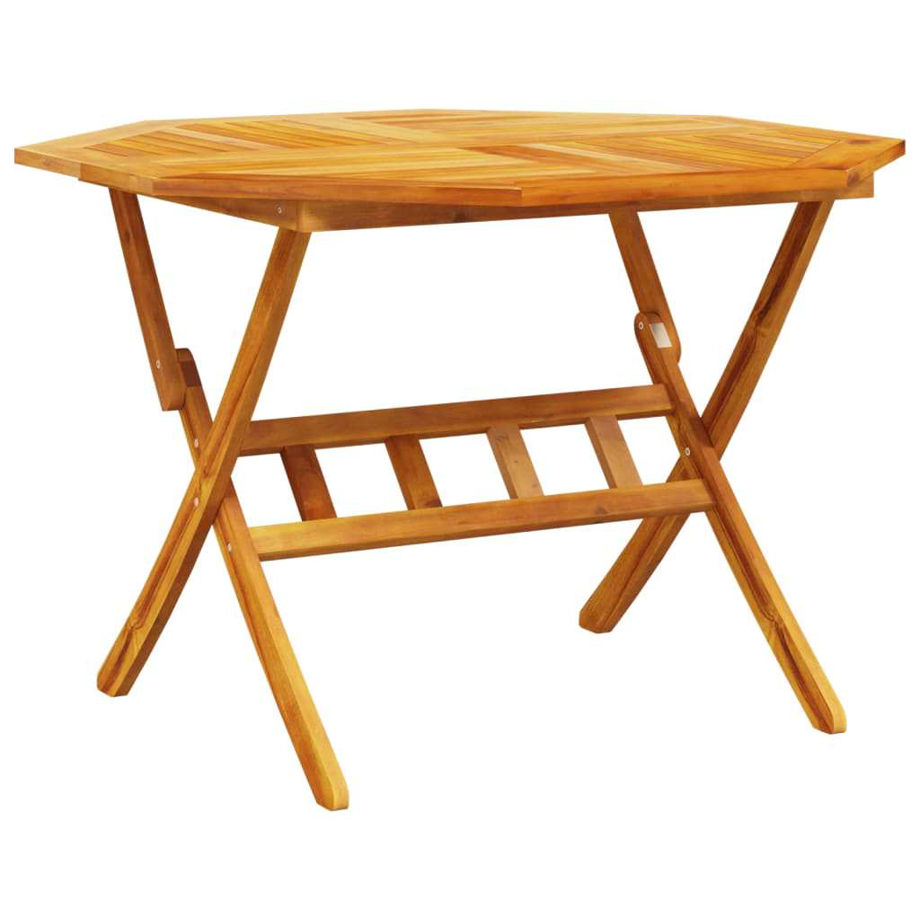 Garden Dining Set Folding 5 pcs Brown Solid Acacia Wood