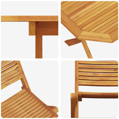 Garden Dining Set Folding 7 pcs Brown Solid Acacia Wood