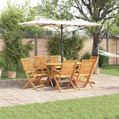 Garden Dining Set Folding 7 pcs Brown Solid Acacia Wood