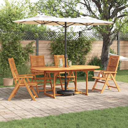 Garden Dining Set Folding 5 pcs Brown Solid Acacia Wood