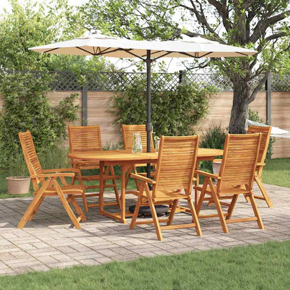 Garden Dining Set Folding 7 pcs Brown Solid Acacia Wood