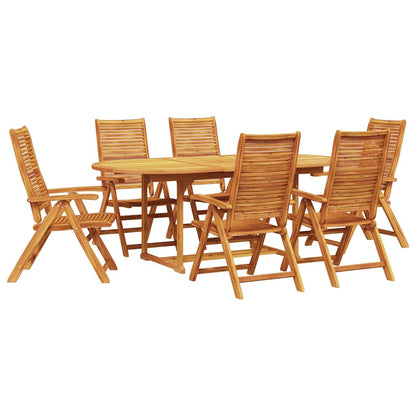 Garden Dining Set Folding 7 pcs Brown Solid Acacia Wood
