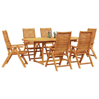 Garden Dining Set Folding 7 pcs Brown Solid Acacia Wood