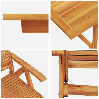 Garden Dining Set Folding 5 pcs Brown Solid Acacia Wood