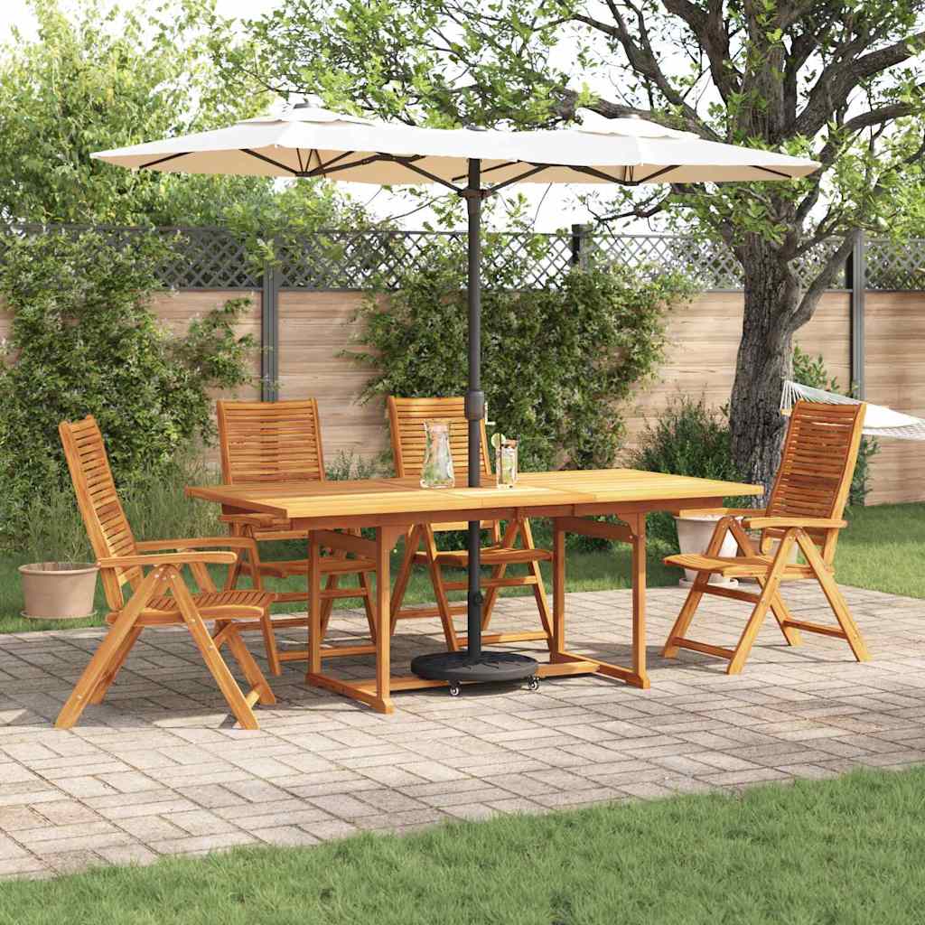 Garden Dining Set Folding 5 pcs Brown Solid Acacia Wood