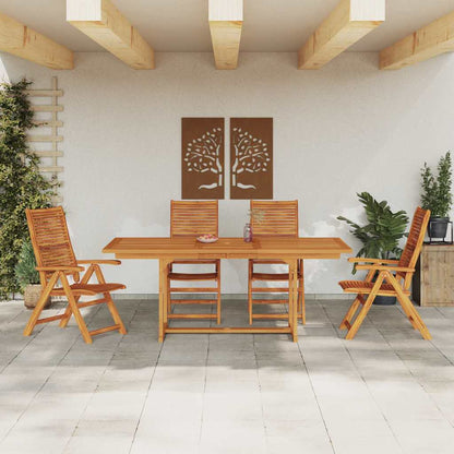 Garden Dining Set Folding 5 pcs Brown Solid Acacia Wood