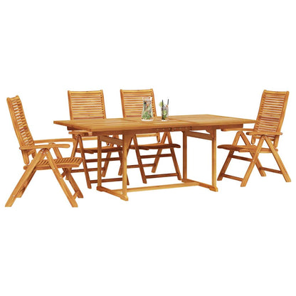 Garden Dining Set Folding 5 pcs Brown Solid Acacia Wood