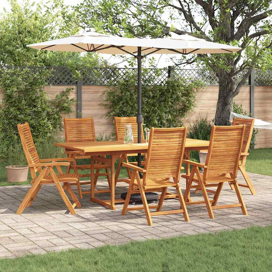 Garden Dining Set Folding 7 pcs Brown Solid Acacia Wood
