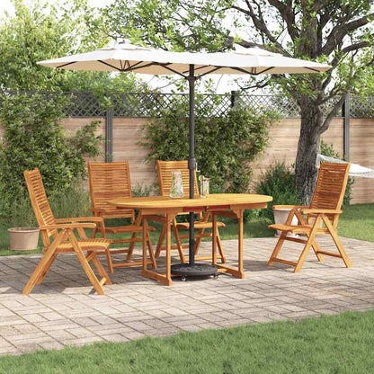 Garden Dining Set Folding 5 pcs Brown Solid Acacia Wood