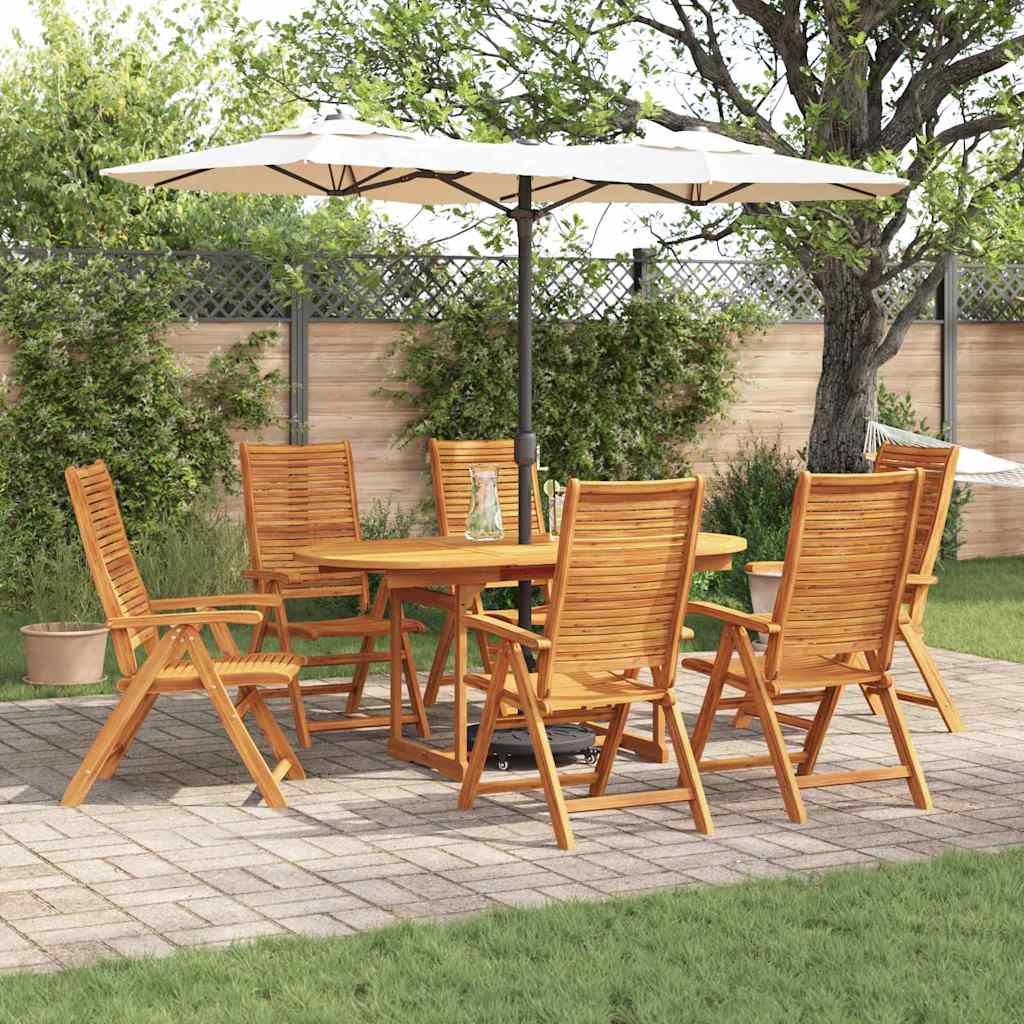 Garden Dining Set Folding 7 pcs Brown Solid Acacia Wood