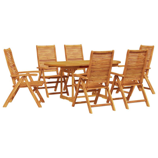 Garden Dining Set Folding 7 pcs Brown Solid Acacia Wood