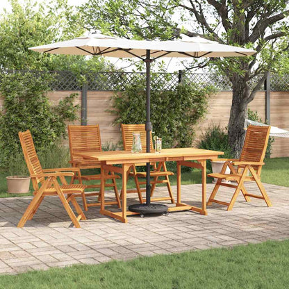 Garden Dining Set Folding 5 pcs Brown Solid Acacia Wood