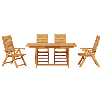 Garden Dining Set Folding 5 pcs Brown Solid Acacia Wood