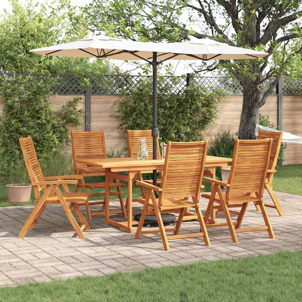 Garden Dining Set Folding 7 pcs Brown Solid Acacia Wood