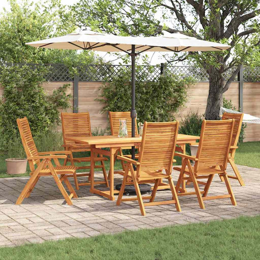 Garden Dining Set Folding 7 pcs Brown Solid Acacia Wood