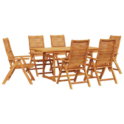 Garden Dining Set Folding 7 pcs Brown Solid Acacia Wood