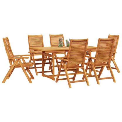 Garden Dining Set Folding 7 pcs Brown Solid Acacia Wood