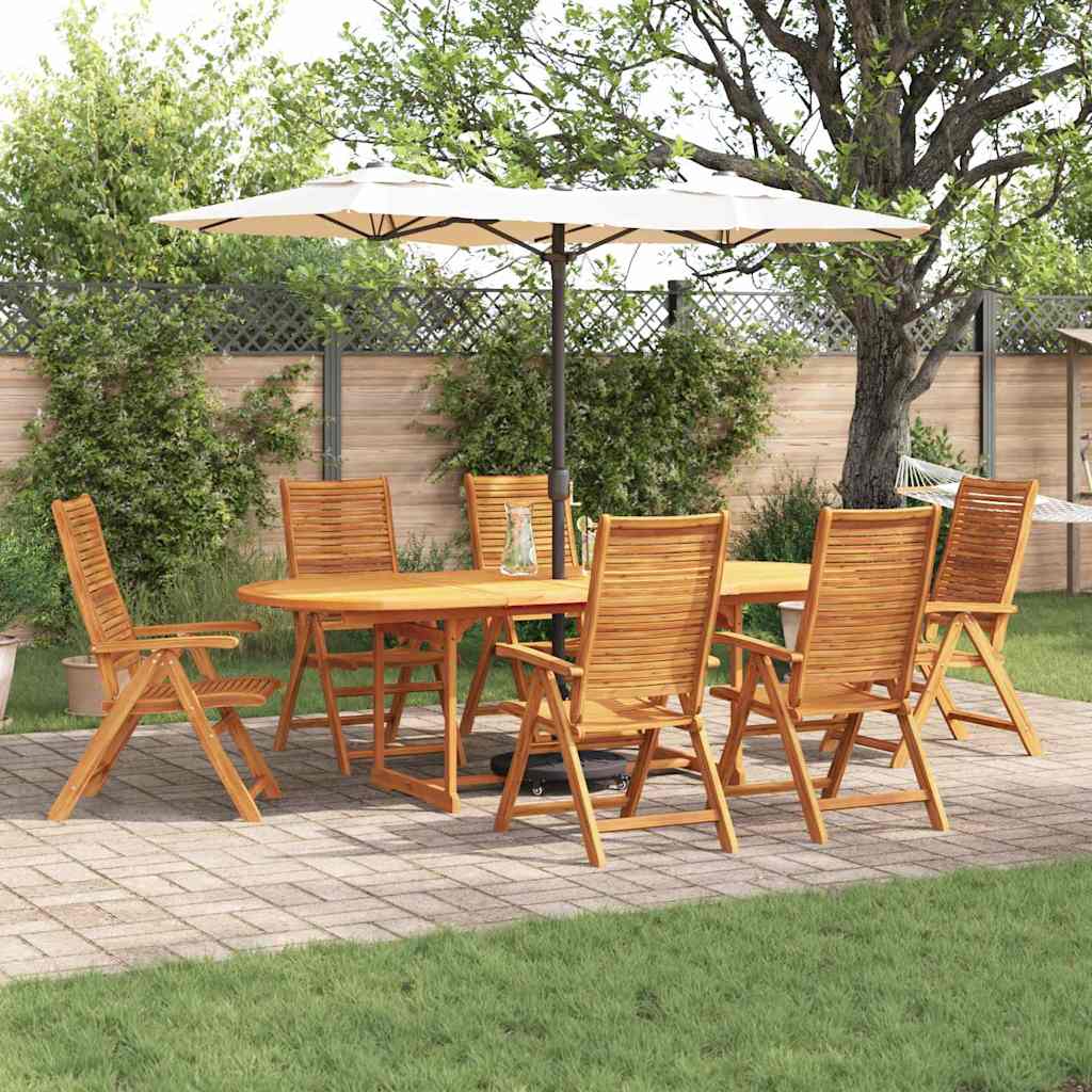 Garden Dining Set Folding 7 pcs Brown Solid Acacia Wood