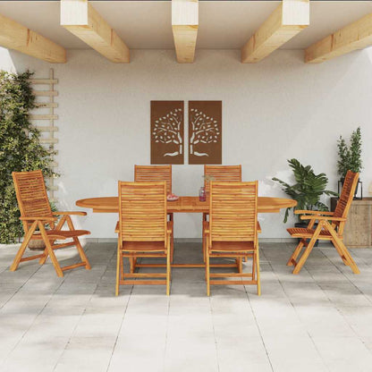 Garden Dining Set Folding 7 pcs Brown Solid Acacia Wood