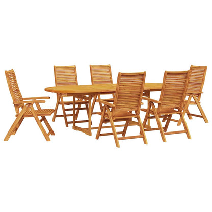 Garden Dining Set Folding 7 pcs Brown Solid Acacia Wood