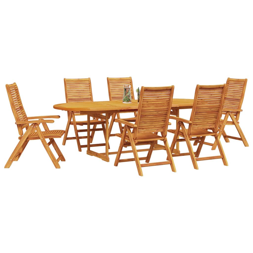 Garden Dining Set Folding 7 pcs Brown Solid Acacia Wood