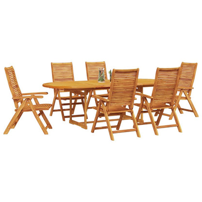 Garden Dining Set Folding 7 pcs Brown Solid Acacia Wood