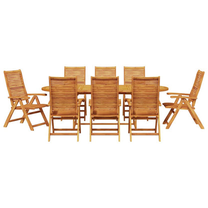 Garden Dining Set Folding 9 pcs Brown Solid Acacia Wood