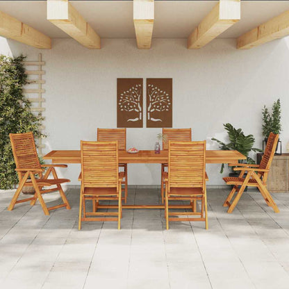 Garden Dining Set Folding 7 pcs Brown Solid Acacia Wood