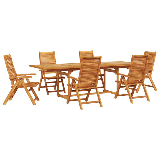 Garden Dining Set Folding 7 pcs Brown Solid Acacia Wood