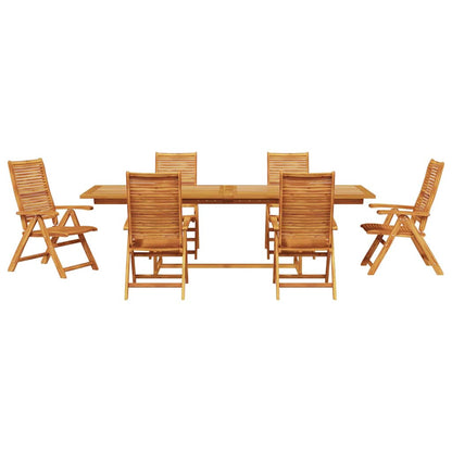 Garden Dining Set Folding 7 pcs Brown Solid Acacia Wood